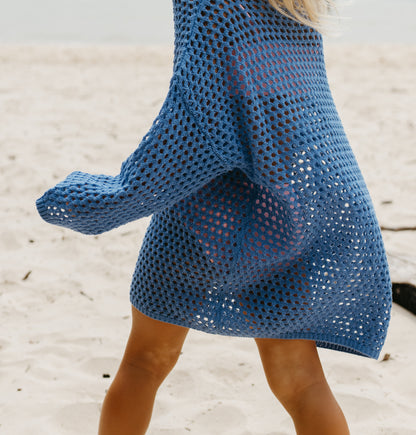 Kids crochet Beach dress cobalt