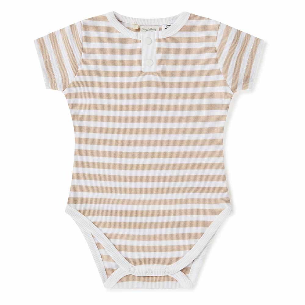 Pebble Stripe Short Sleeve Organic Bodysuit