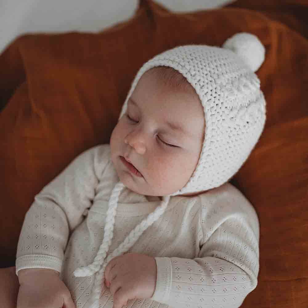 Ivory Merino Wool Bonnet & Booties