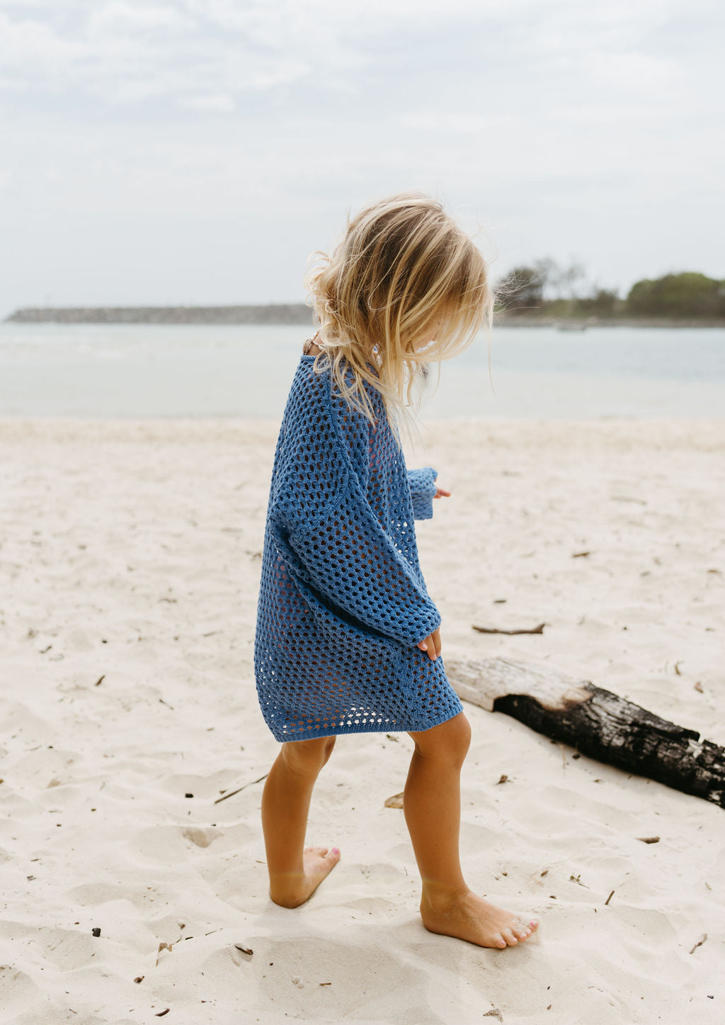 Kids crochet Beach dress cobalt