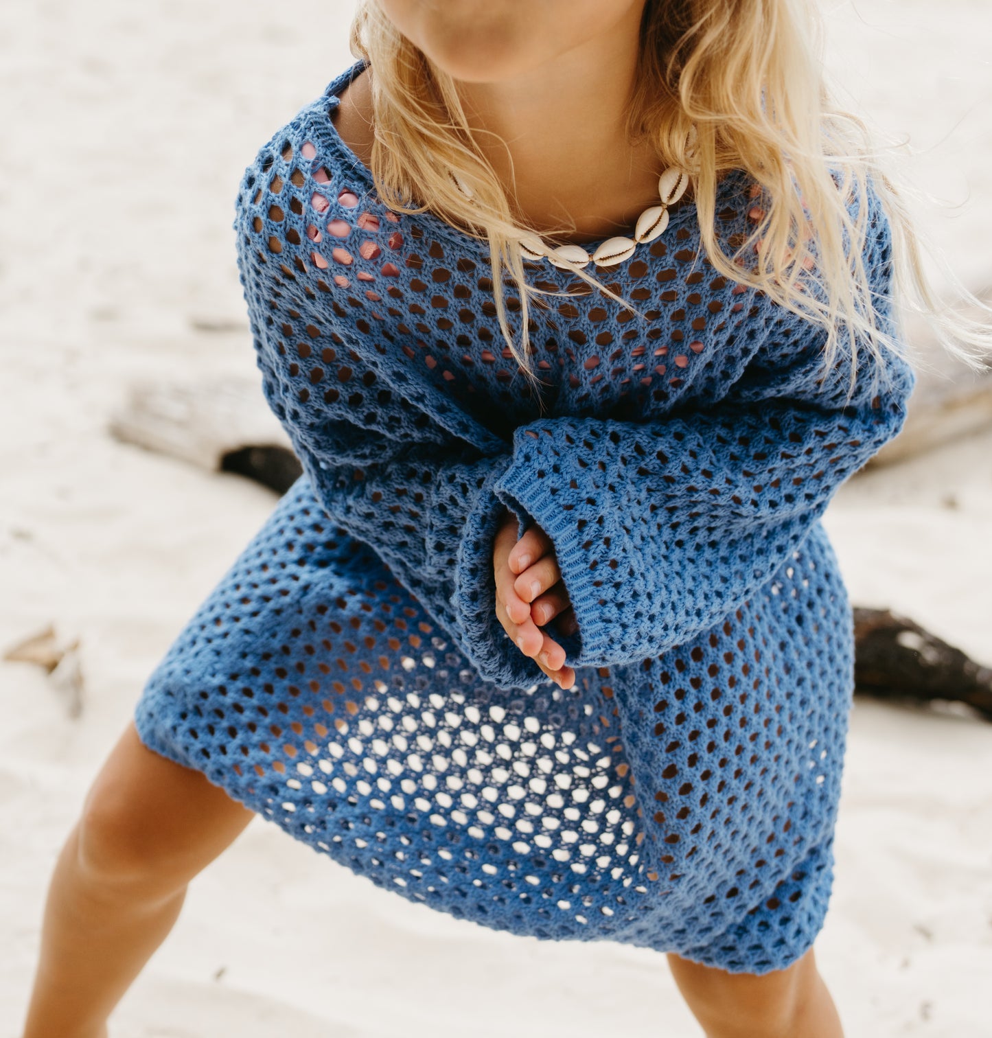 Kids crochet Beach dress cobalt