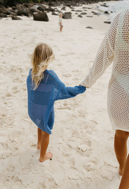 Kids crochet Beach dress cobalt