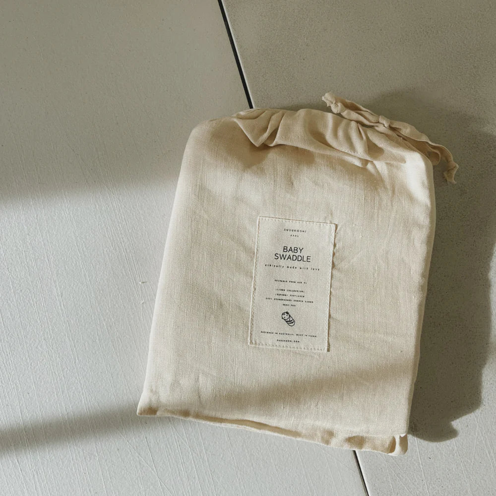 linen swaddle. eggshell