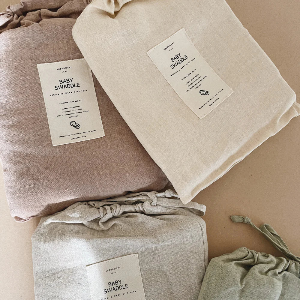 linen swaddle. eggshell