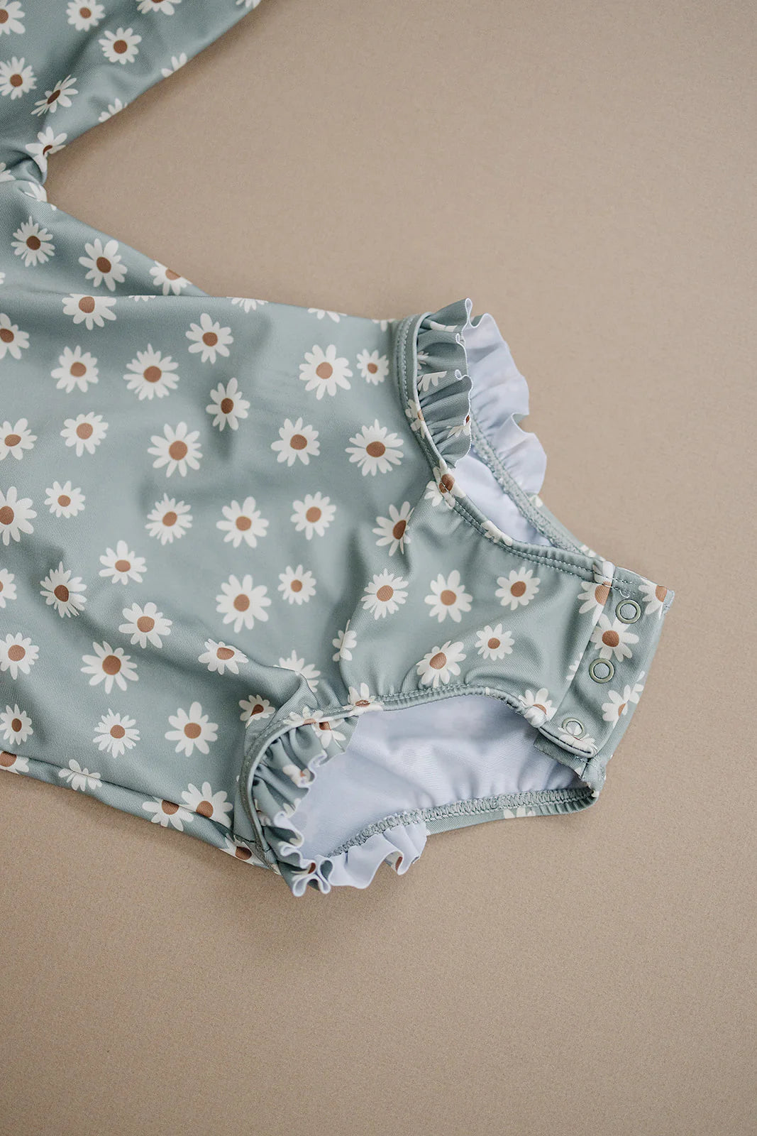 Light Green Daisy Long Sleeve One Piece