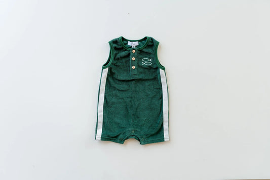 Fish Market Baby Green Romper