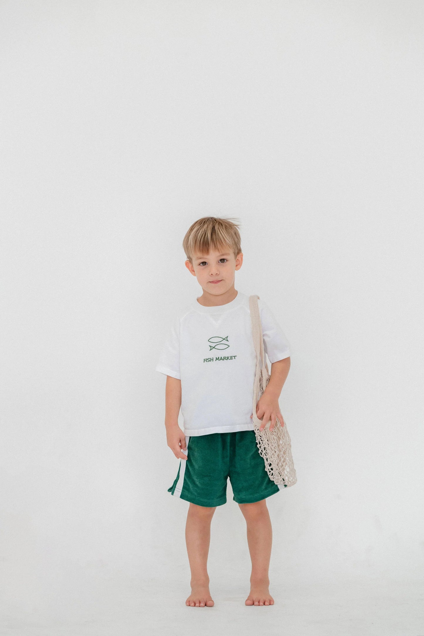 Seamoss Green terry towelling Shorts