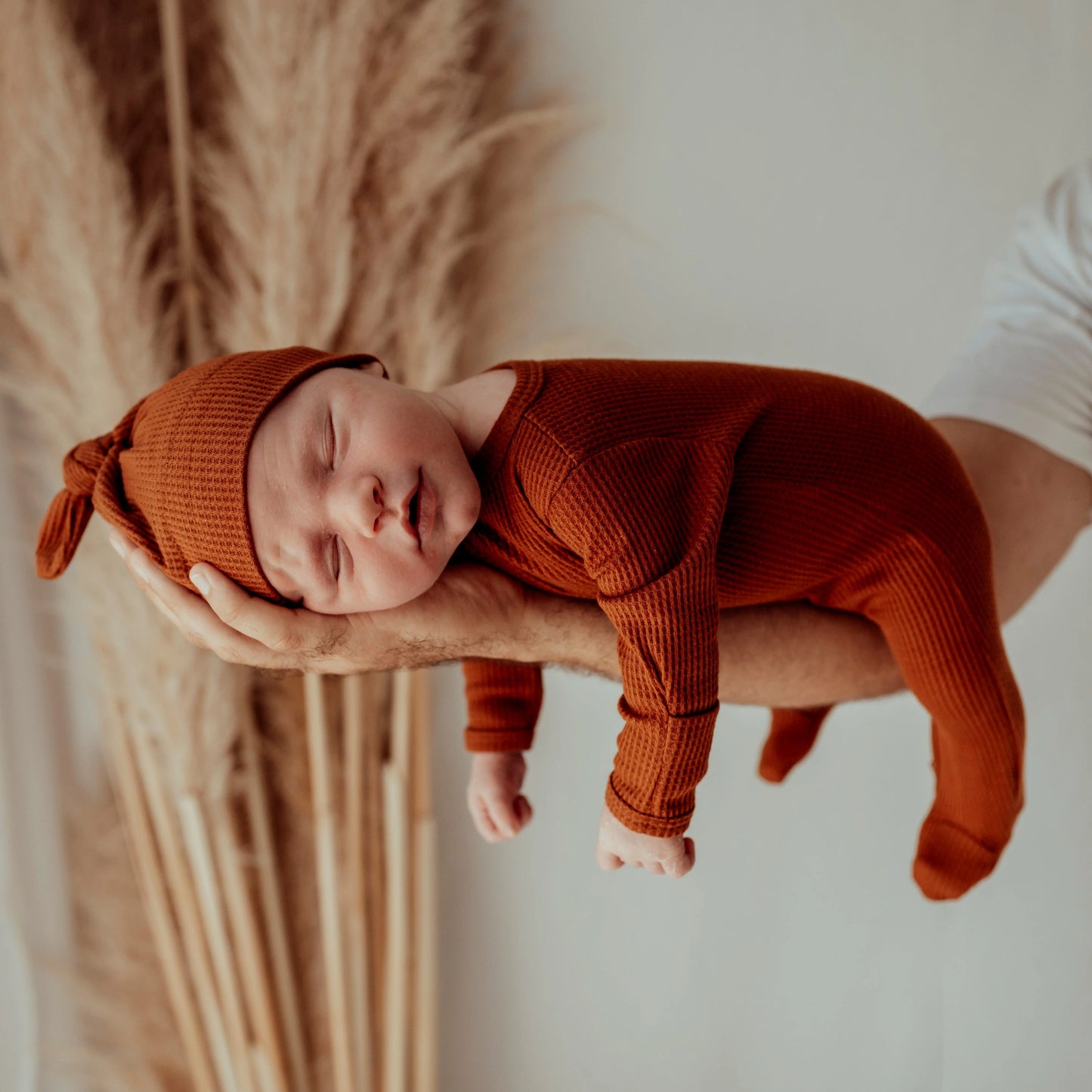 My First Outfit - Footed Overalls & Beanie Set - Bronze