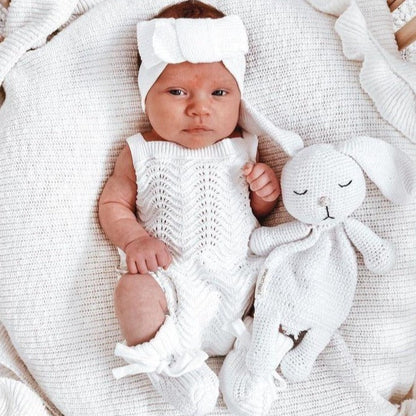 Textured Knit Topknot - Ivory