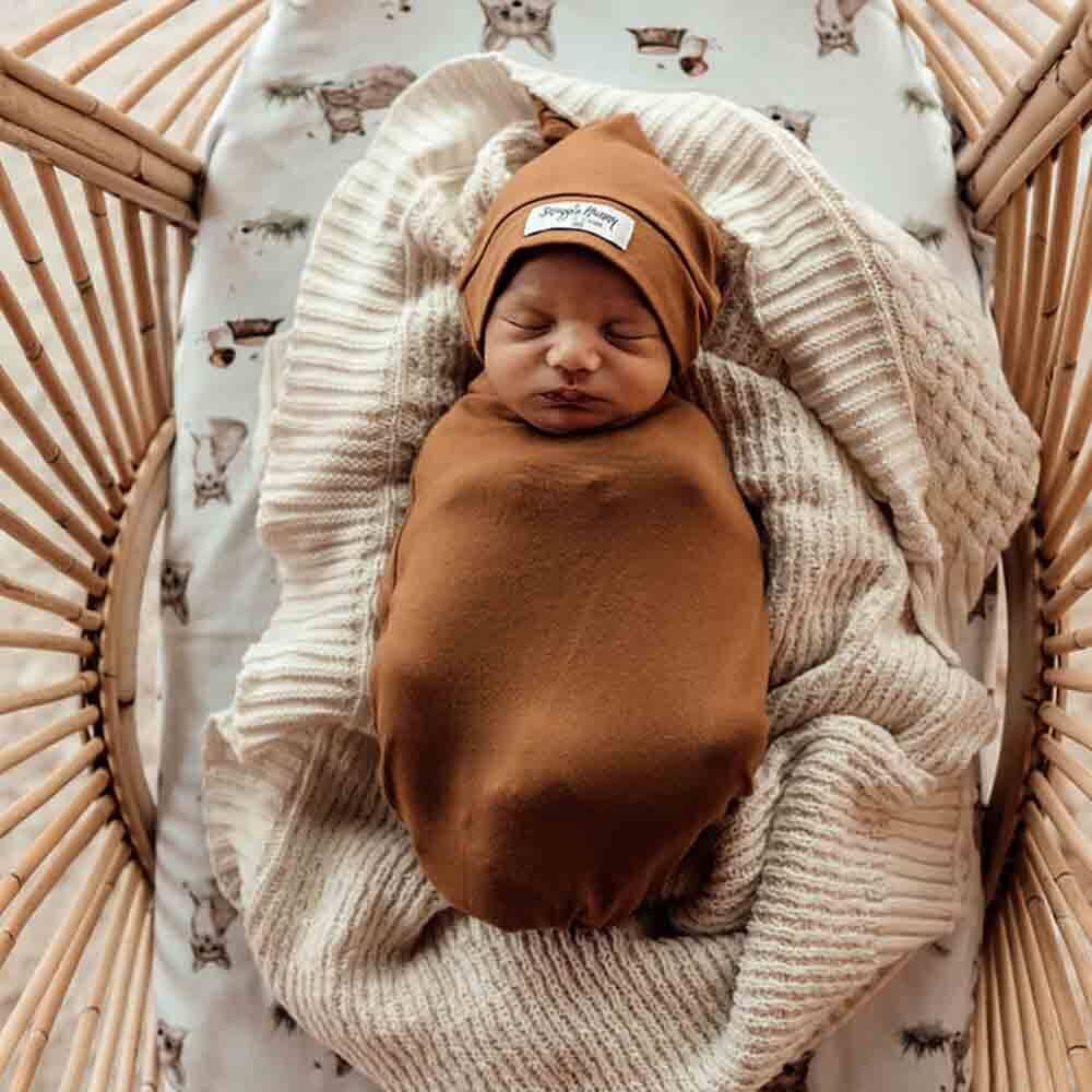 Bronze Snuggle Swaddle & Beanie Set