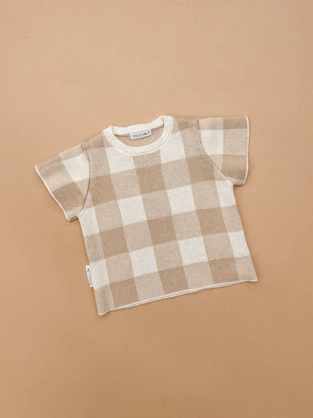 KNITTED TEE | GINGHAM